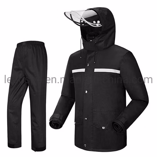 En20471 PU/PVC Breathable Coating Reflective Safety Rainsuit Waterproof Rainwear Windproof Raincoat