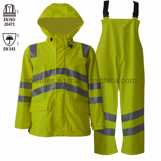 Pantaloni da lavoro da costruzione complessivi con bavaglino di sicurezza riflettente ad alta visibilità